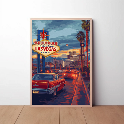 Vintage Travel Poster - Las Vegas, Nevada Lights