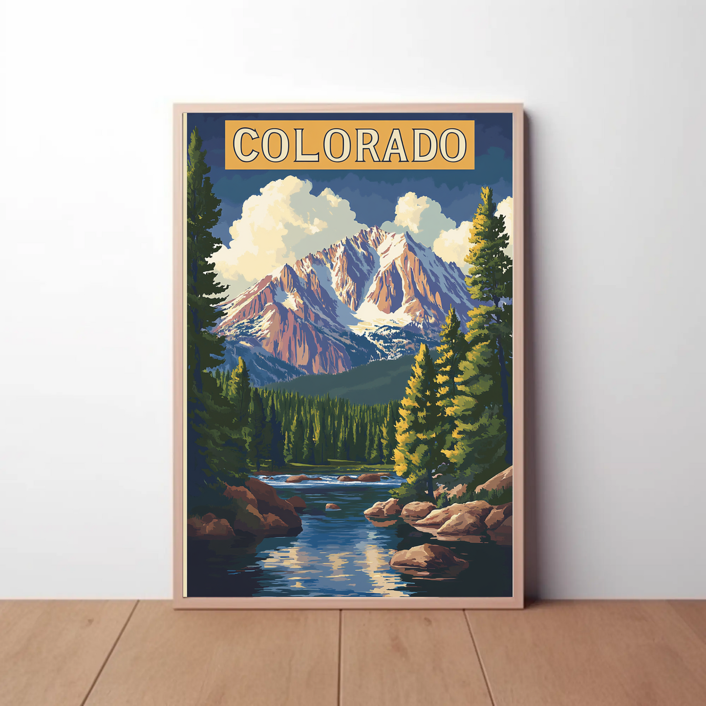 Colorado Scenic Mountains Vintage Travel Poster