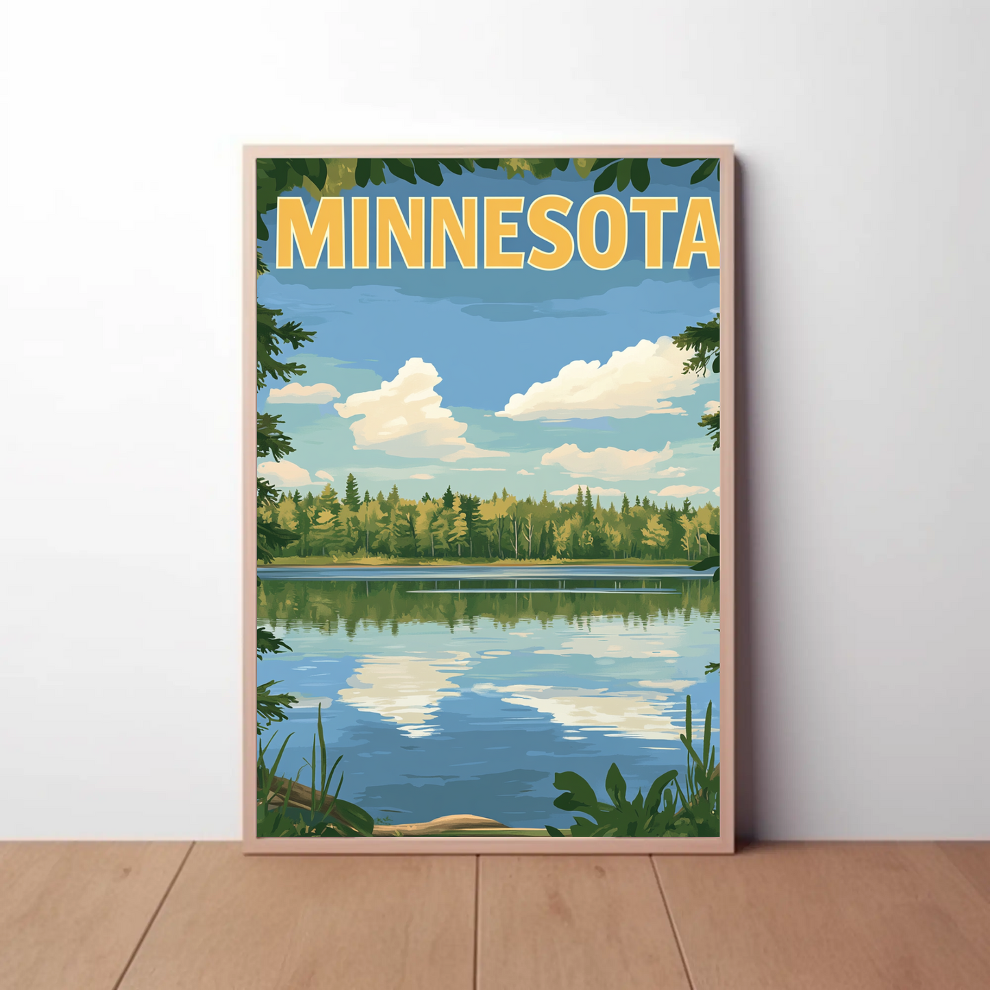 Minnesota’s Tranquil Lakes Vintage Travel Poster