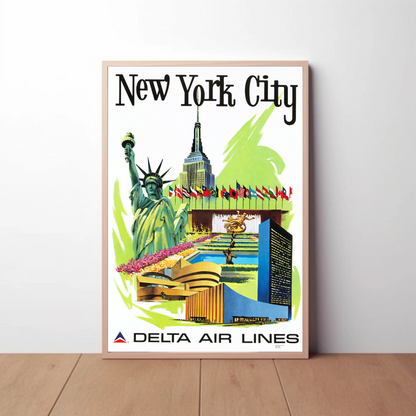 New York City Air Lines Travel Poster