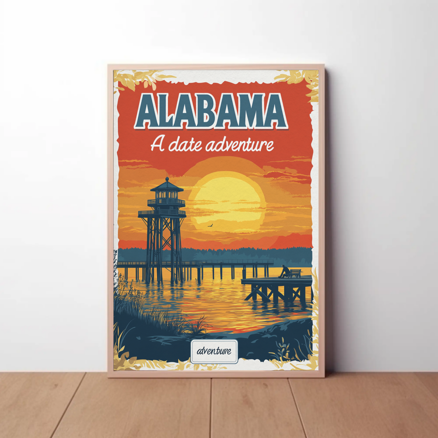 Alabama: A Date Adventure Vintage Travel Poster