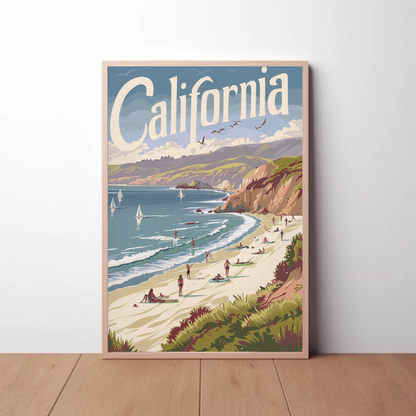 California Beach Vintage Poster