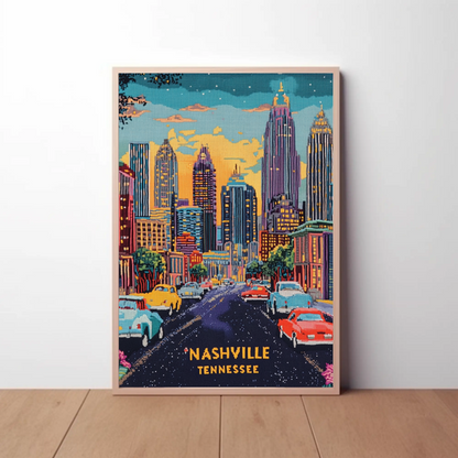 Nashville, Tennessee Vintage Travel Poster
