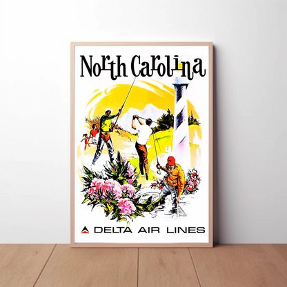 North Carolina Air Lines Travel Poster