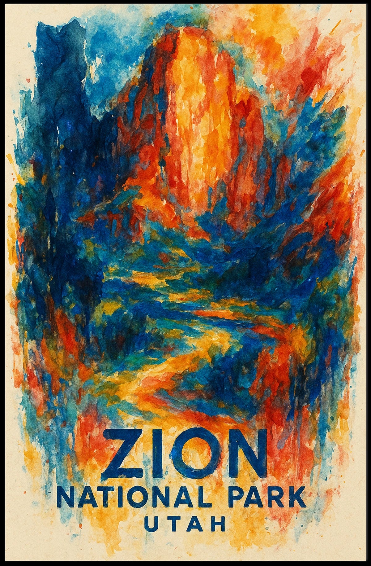 Zion National Park Utah Scenic Poster