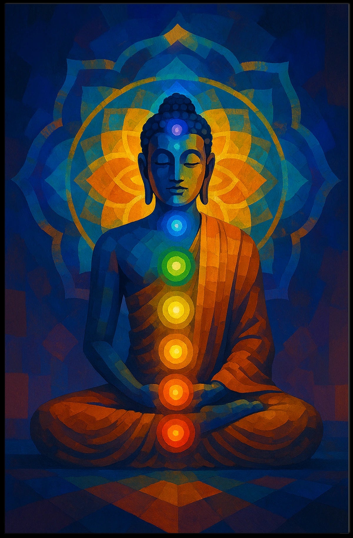 Meditative Buddha Chakra Wall Art Abstract or Artistic Poster