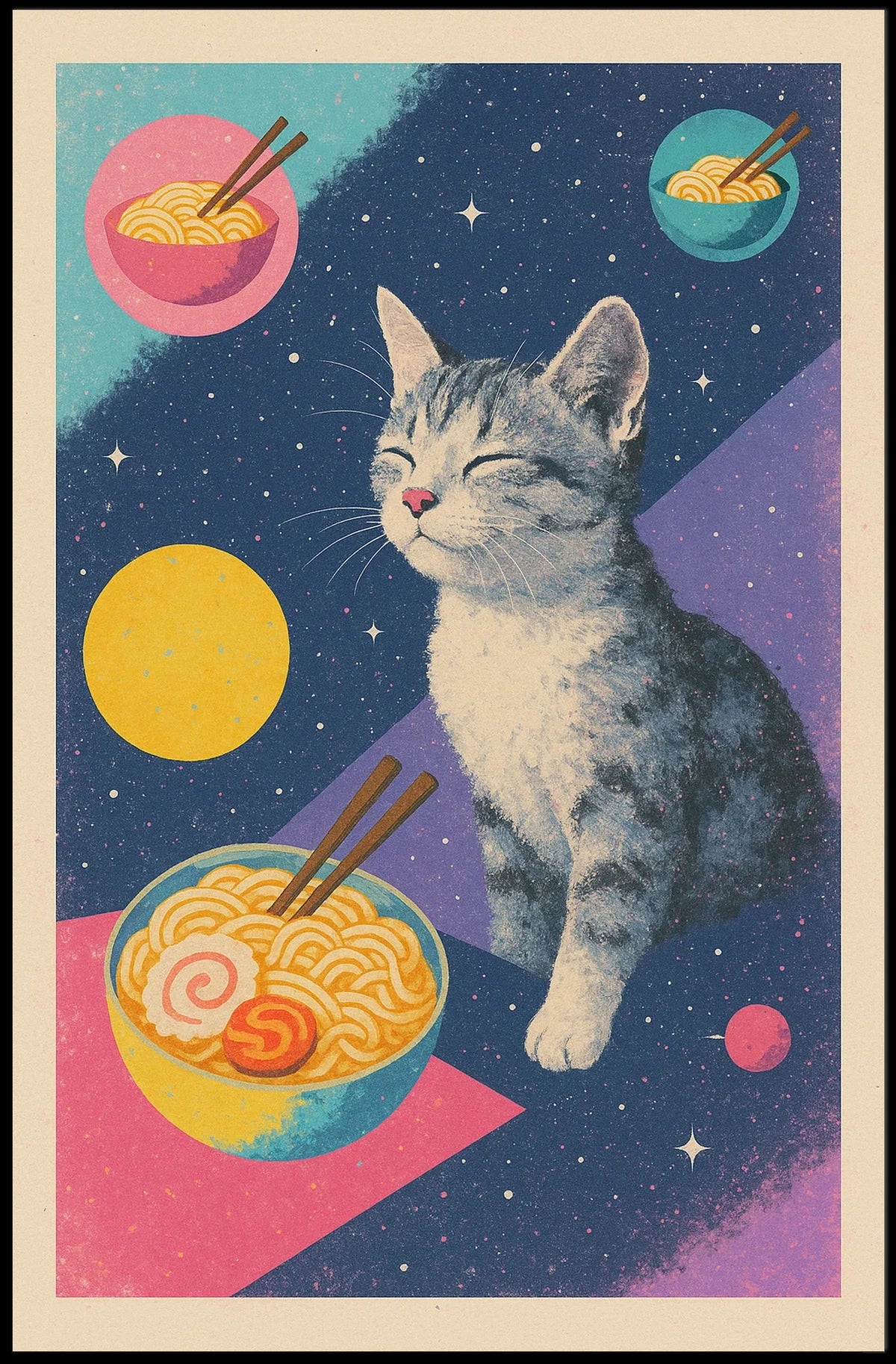 Cosmic Cat And Ramen Dreams Poster