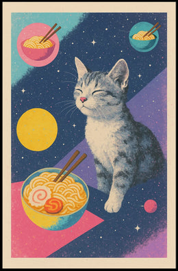 Cosmic Cat And Ramen Dreams Poster