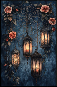 Enchanted Lanterns And Roses Poster