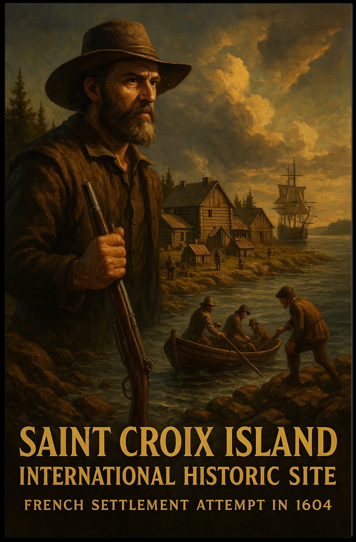 Saint Croix Island French Settlement Poster