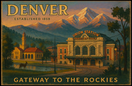 Denver Gateway to the Rockies Travel Poster