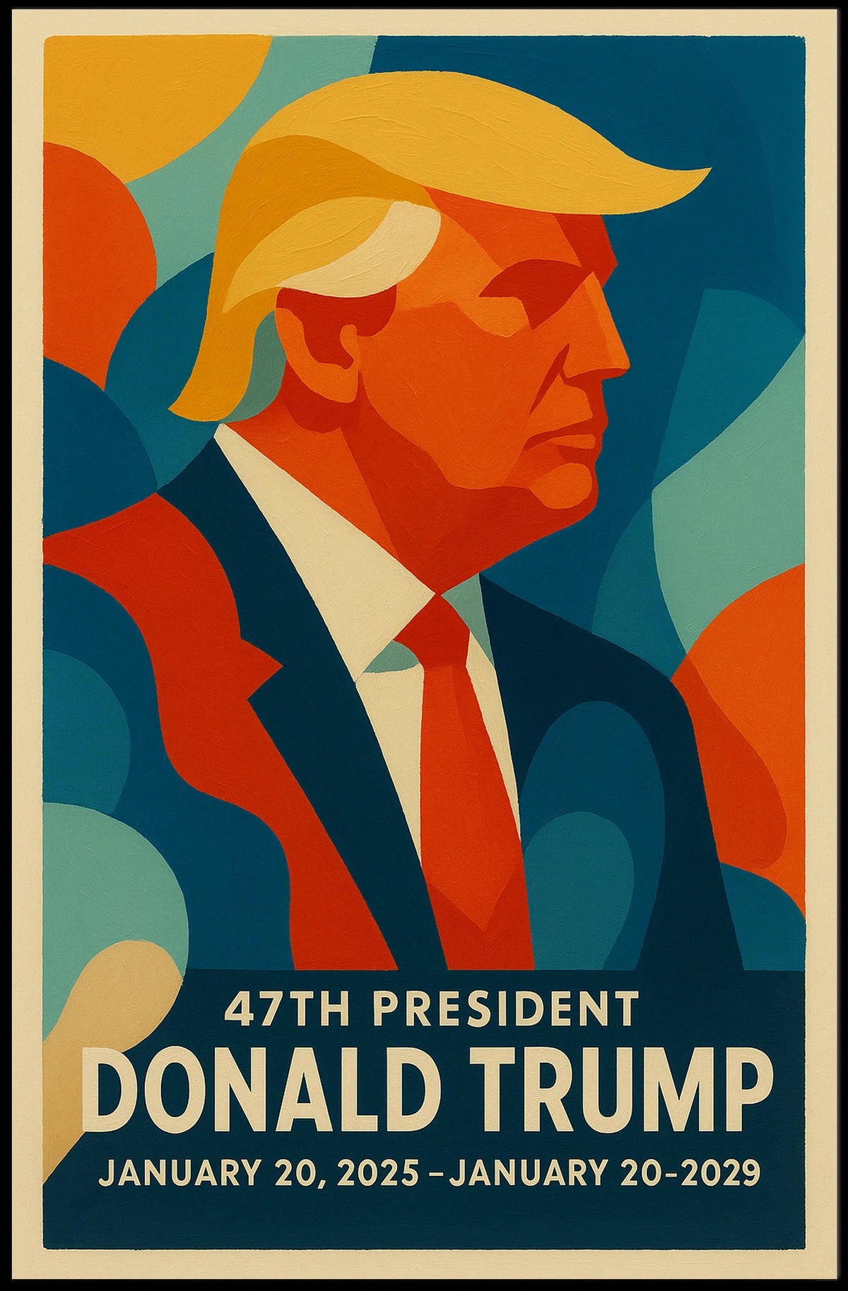 Political Leadership Abstract Art Poster: Bold and Patriotic