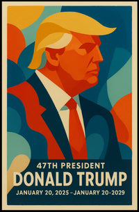 Political Leadership Abstract Art Poster: Bold and Patriotic
