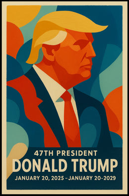 Political Leadership Abstract Art Poster: Bold and Patriotic
