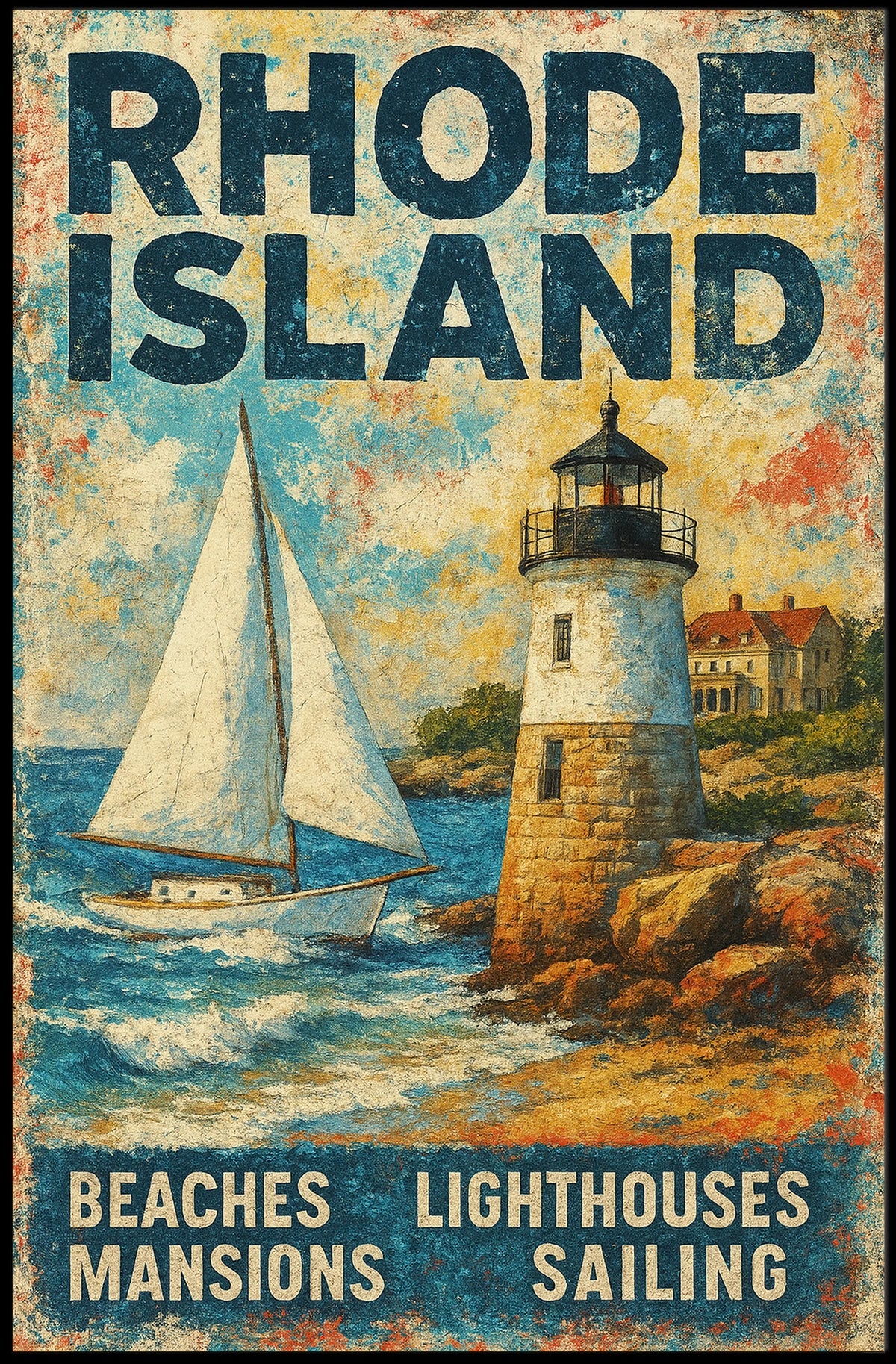 Rhode Island Coastal Charm Poster