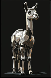 Polygonal Llama Abstract Poster: Artistic, Modern Animal Design