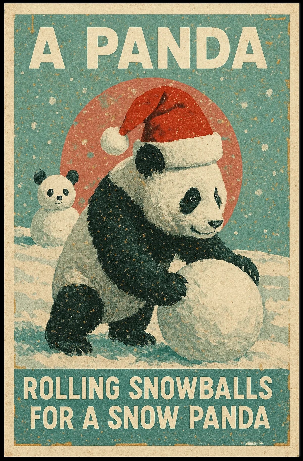 Winter Panda Scene Poster