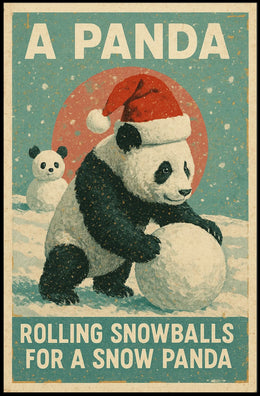Winter Panda Scene Poster