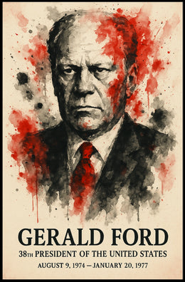 Expressionist Watercolor Portrait of 38th President Poster