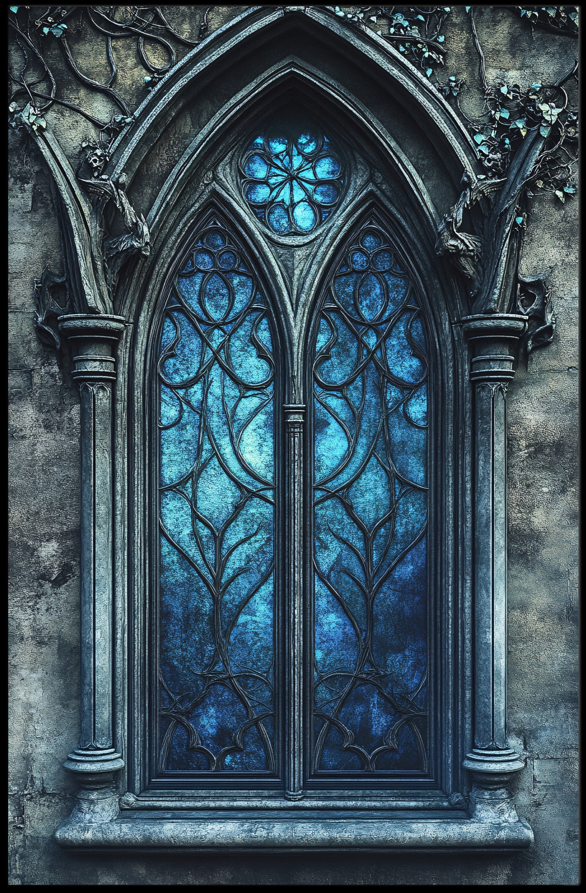 Gothic Window Elegance Poster