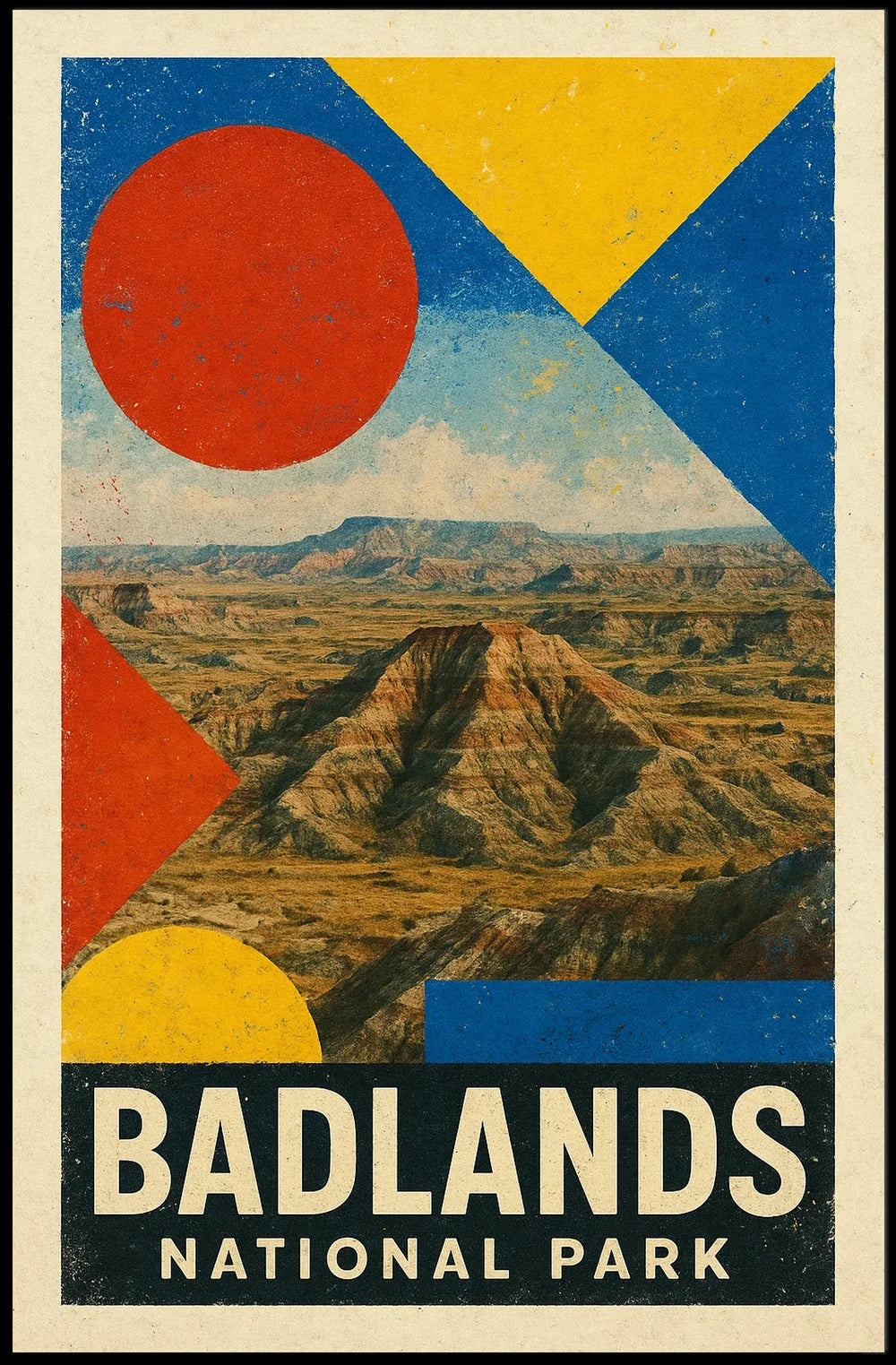 Badlands National Park Modern Geometric Abstract National Park Poster