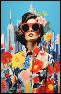 Floral Fusion In The City Poster