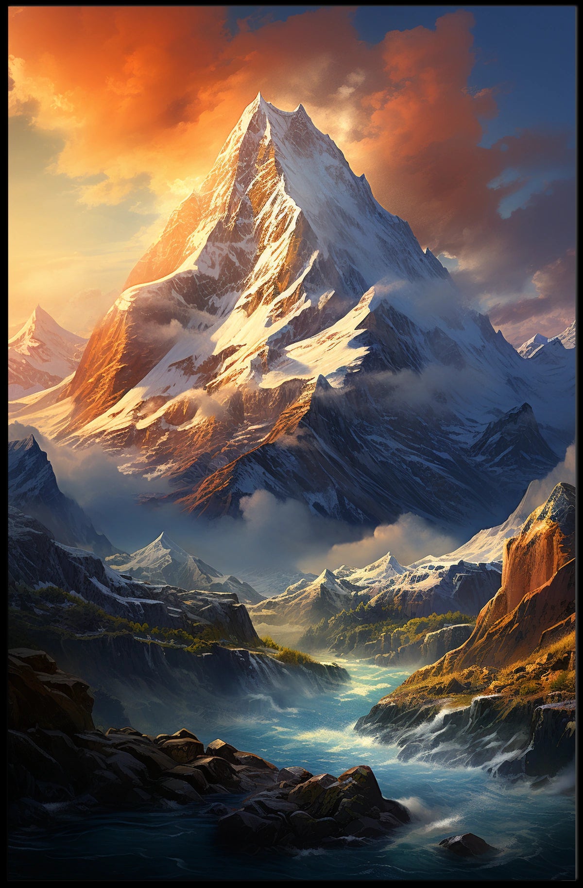 Majestic Mountain Landscape Poster