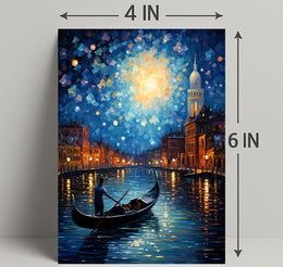 Moonlit Gondola Ride Poster