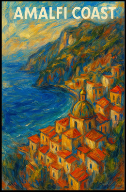 Amalfi Coast Poster Art Print for Coastal Home Decor