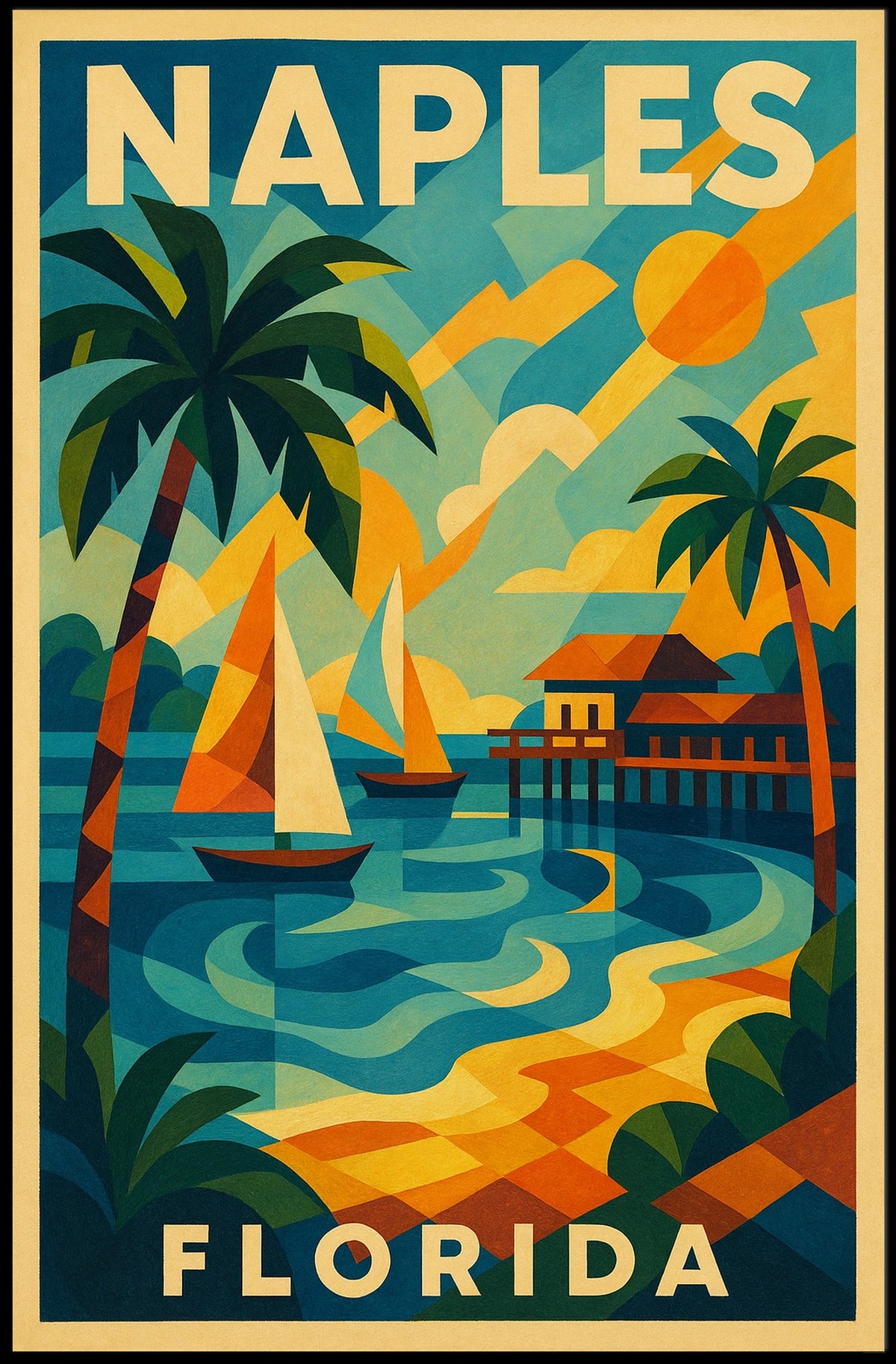 Naples Florida A Tropical Paradise Poster Wall Art