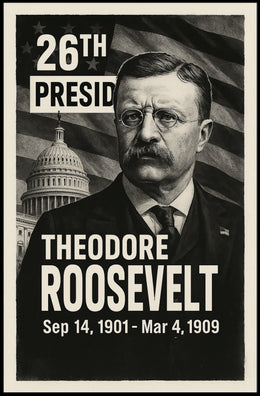 Theodore Roosevelt 26th President of the United States Digital Montaje Poster