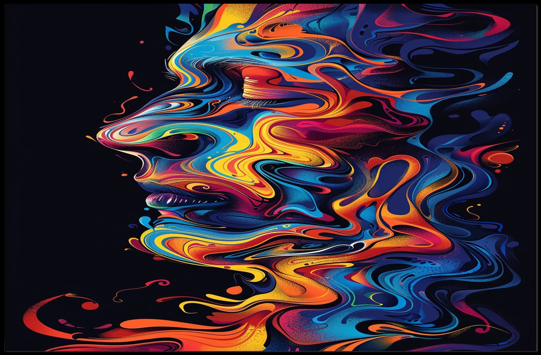 Vibrant Abstract Portrait Abstract Poster