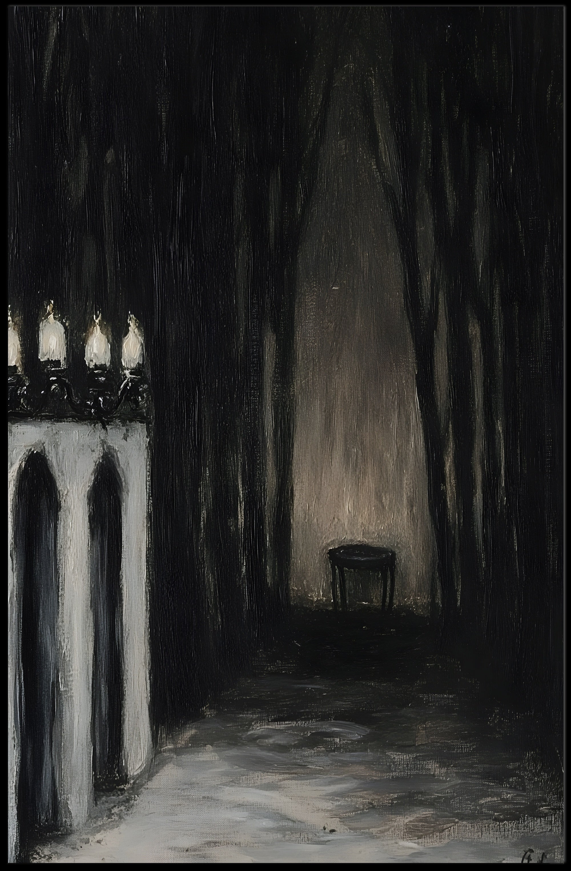 Mysterious Gothic Chiaroscuro Art Print - Abstract or Artistic Poster PosterGoat