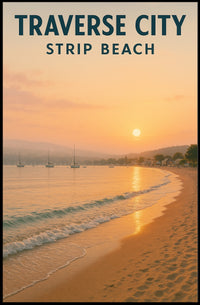 Traverse City Beach Sunset Poster