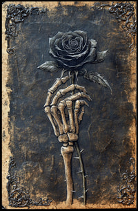 Skeleton Hand With Rose Poster