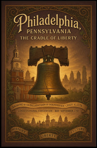 Philadelphia Liberty Bell Vintage Poster: Historical Tribute