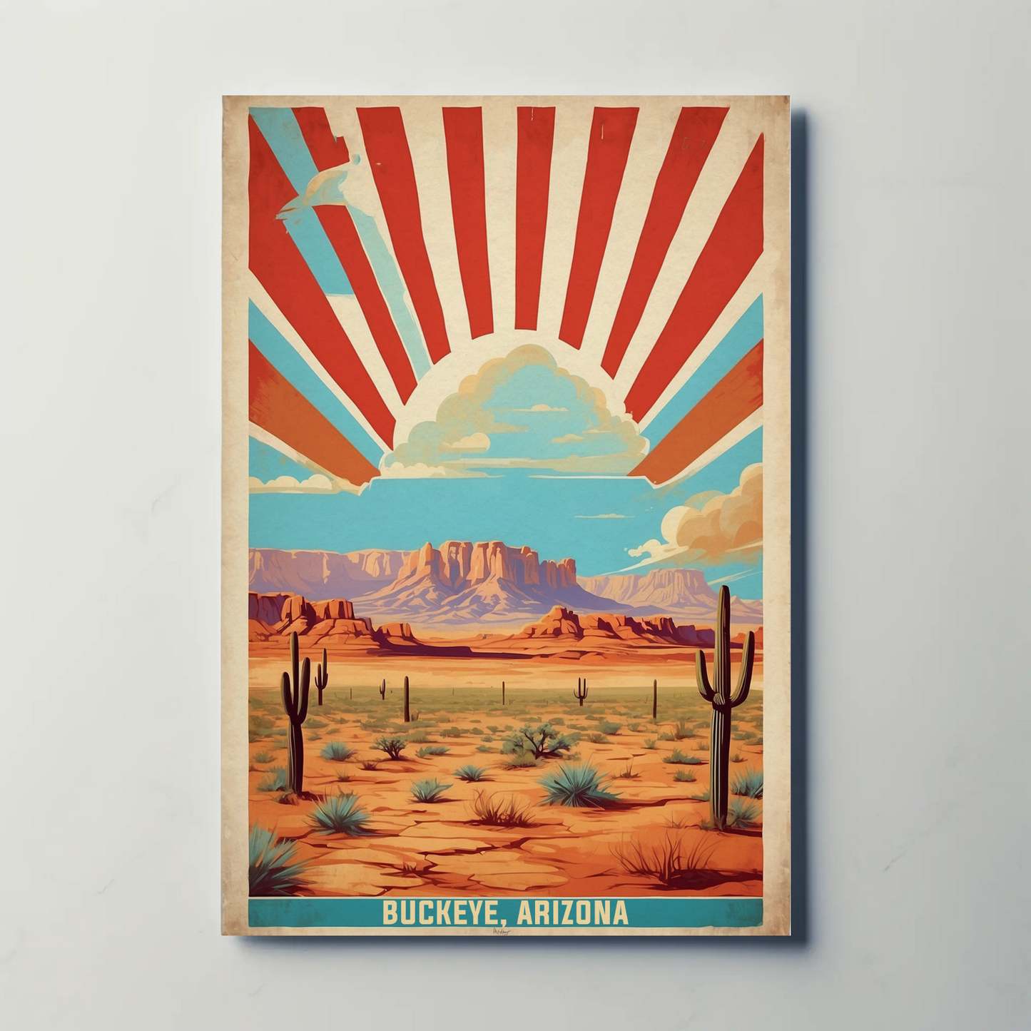 Buckeye Arizona American Scene Art Vintage Travel Poster