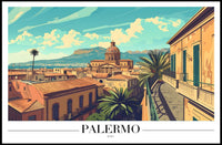 PALERMO Italian Cityscape Travel Poster