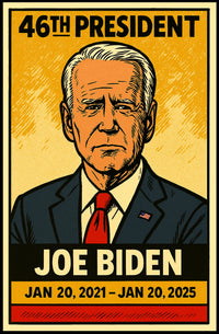 Joe Biden 46th President of the United States Inked Comic Style Poster