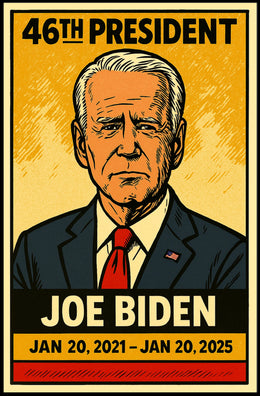 Joe Biden 46th President of the United States Inked Comic Style Poster