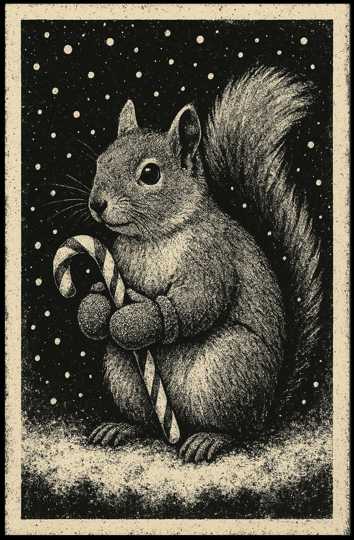 Winter Squirrel Delight Poster