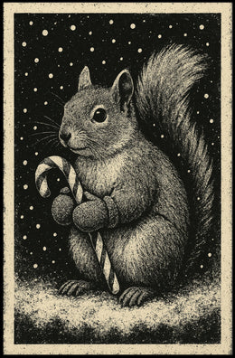 Winter Squirrel Delight Poster