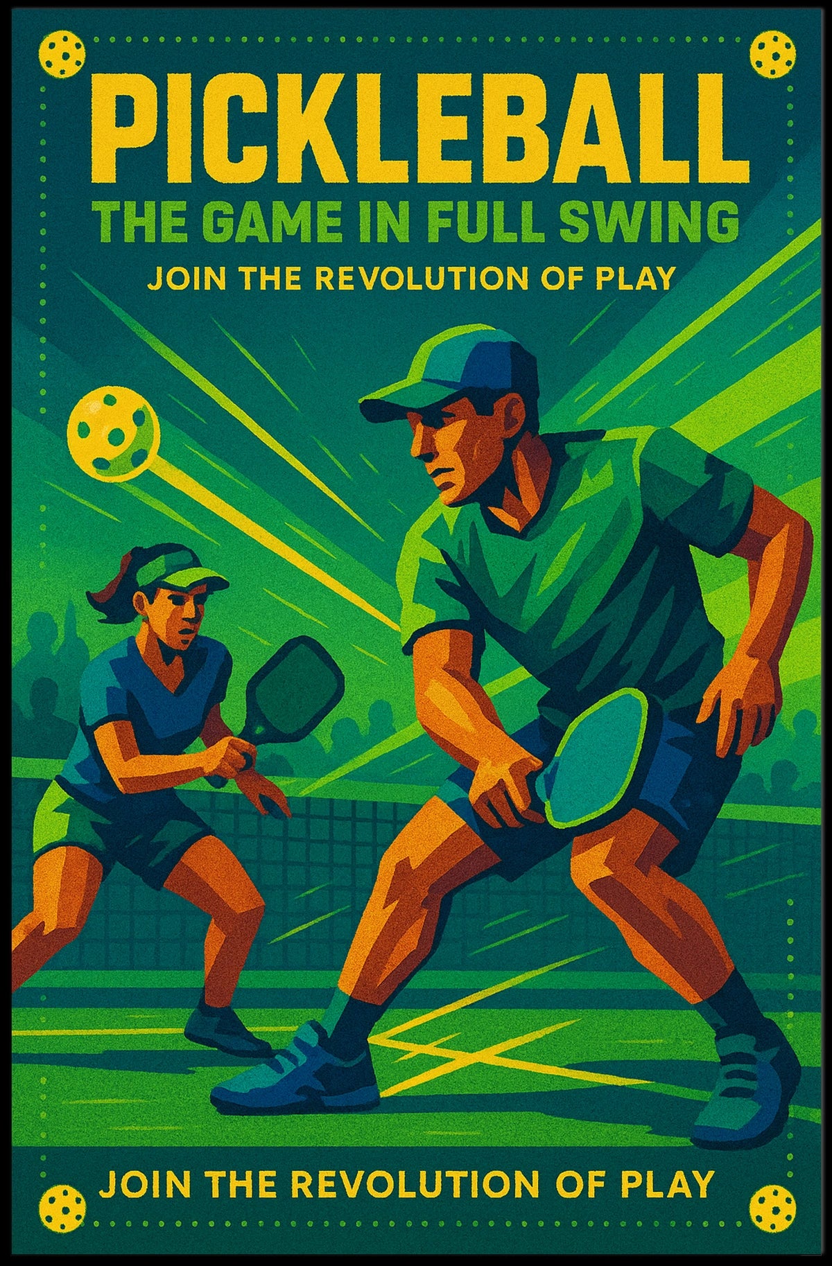 Pickleball The Game in Full Swing Poster