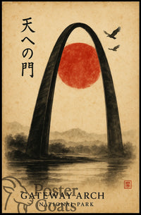 Gateway Arch Japanese Aesthetic Artistic Poster