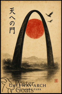 Gateway Arch Japanese Aesthetic Artistic Poster