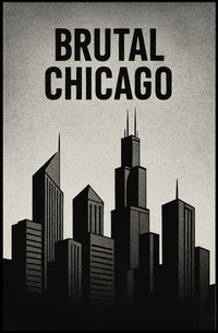 Bold Black-and-White Chicago Skyline Urban or Cityscape Poster