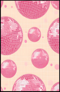 Pink Disco Balls Pop Culture Poster PosterGoat