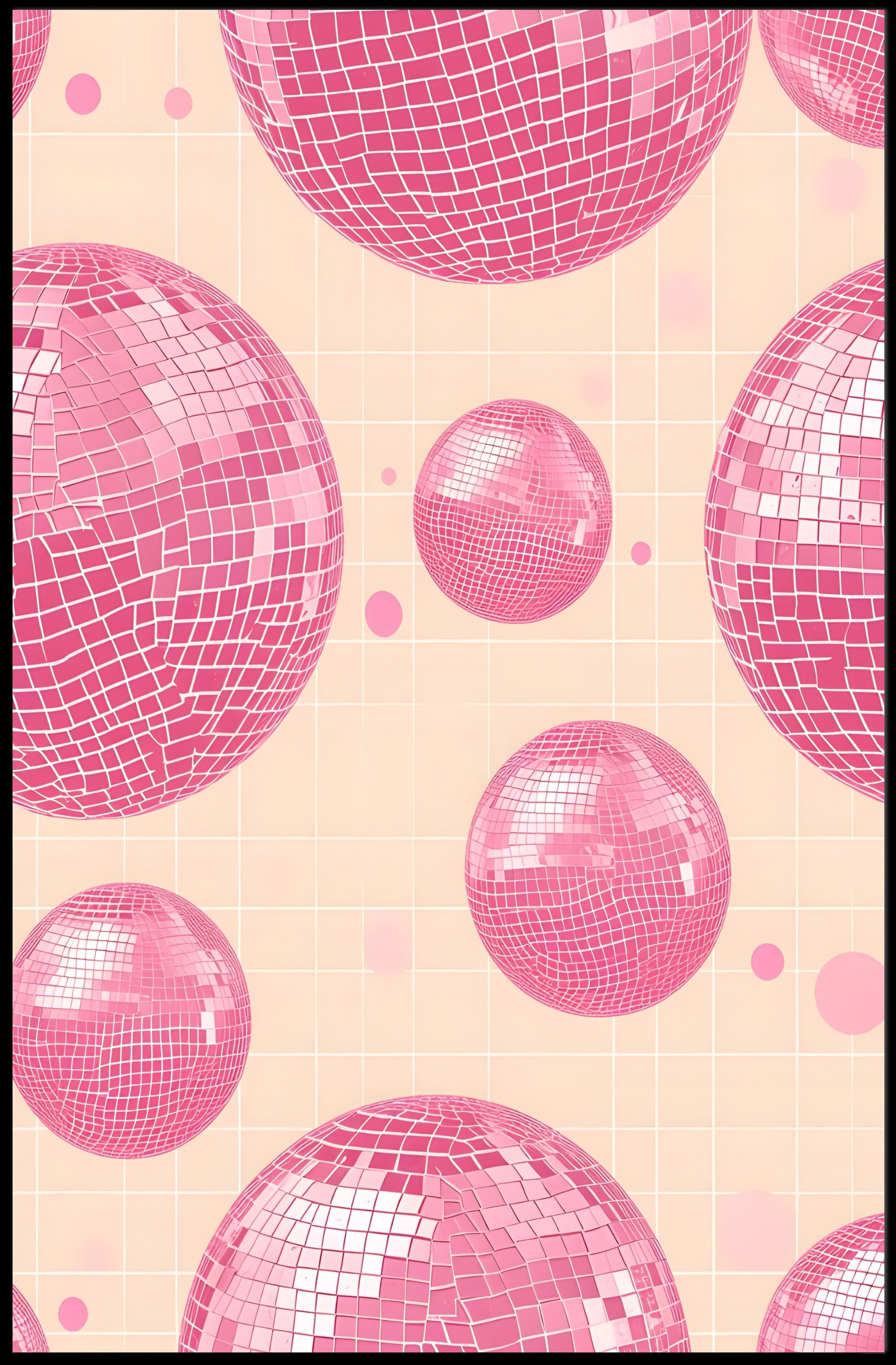 Pink Disco Balls Pop Culture Poster PosterGoat