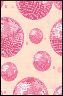 Pink Disco Balls Pop Culture Poster PosterGoat
