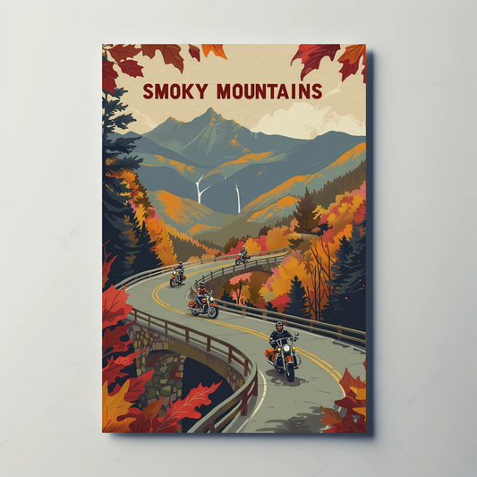 Vintage Travel Poster - Smoky Mountains Autumn